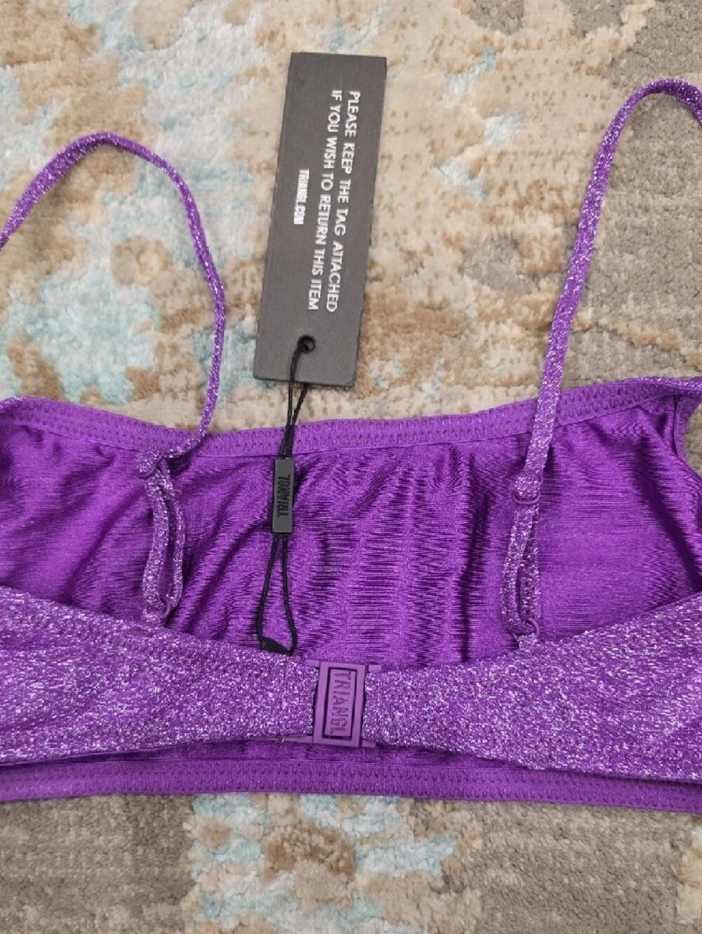 triangl swimwear Shimmer Purple Sparkle Crop Cami